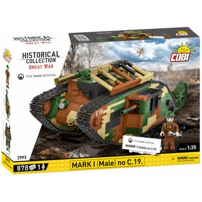 COBI 2993 Great War Britský tank MARK I (Male) C.19. 1:35 – Zboží Dáma