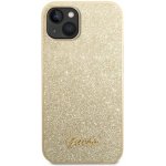 Pouzdro Guess Glitter Flakes Metal Logo iPhone 14 Plus - zlaté – Zboží Mobilmania