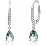 Olivie stříbrné náušnice MECHOVÝ ACHÁT 8396 – Zboží Dáma