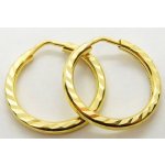 Klenoty Budín Gravírované zlaté kruhy - náušnice ze žlutého zlata prům. 18mm 585/1,25gr HK2323 – Sleviste.cz