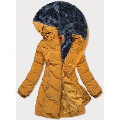 dámská zimní bunda s kapucí žlutá – Heureka.cz