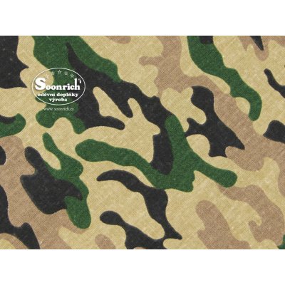 Soonrich látka na patchwork maskáč hnědý ptw258 – Sleviste.cz