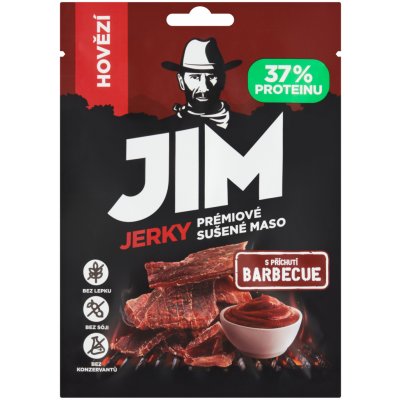 Jim Jerky Prémiové sušené maso hovězí s příchutí BBQ 23 g – Zboží Dáma