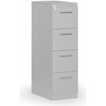 Primo Kovová zásuvková kartotéka s dřevěnými čely A4 4 zásuvky šedá/šedá – Zboží Dáma