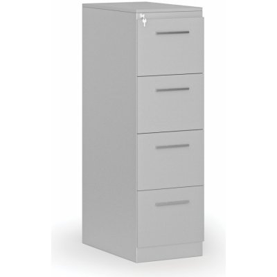 Primo Kovová zásuvková kartotéka s dřevěnými čely A4 4 zásuvky šedá/šedá – Zboží Dáma