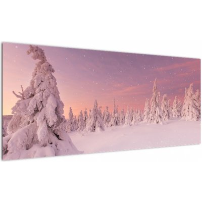 Obraz - Stromy pod sněhovou přikrývkou, jednodílný 100x40 cm – Hledejceny.cz