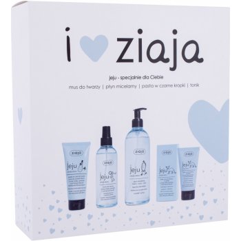 Ziaja I ♥ Ziaja Jeju micelární voda Jeju 390 ml + peelingová pasta proti černým tečkám Jeju 75 ml + pleťové tonikum Jeju 200 ml + hydratační krémová pěna Jeju SPF 10 50 ml dárková sada