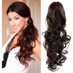 Clip in příčesek culík / cop 100% japonský kanekalon 60cm kudrnatý tmavě hnědý – Zboží Dáma