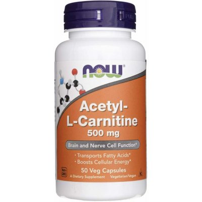 Now Foods Foods Acetyl-L-Carnitine 500 mg 50 kapslí – Hledejceny.cz