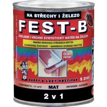 Barvy A Laky Hostivař FEST-B S2141, antikorozní nátěr na železo 0111 šedý, 800 g