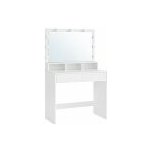 Trendie toaletní stolek LUNARIA s led osvětlením bílý – Zboží Dáma