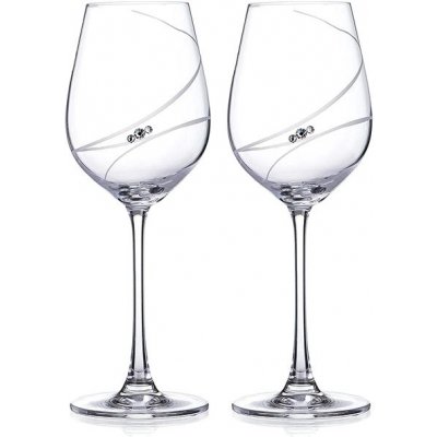 Diamante sklenice na bílé víno Atlantis s kamínky Swarovski 2 x 400 ml