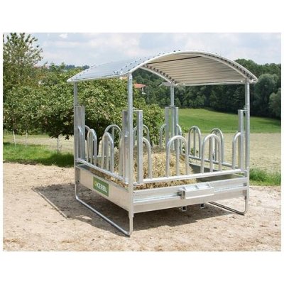 KERBL Příkrmiště čtyřhranné pro skot a koně, pozinkované, 2,1 x 2,1 x 2,5 m, 12 míst – Hledejceny.cz