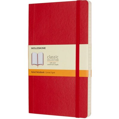 Moleskine Zápisník měkké desky A5 linkovaný červený – Zboží Dáma