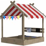 Outsunny Pískoviště se stříškou 124x116x146 cm šedé – Zboží Mobilmania