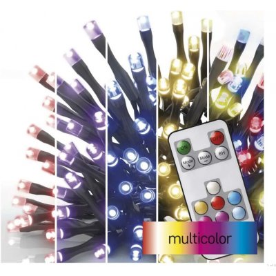Emos D4AA03 120 LED řetěz 12 m venkovní i vnitřní RGB ovladač programy časovač – Sleviste.cz