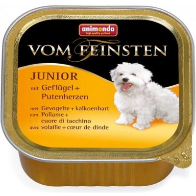 Animonda Vom Feinsten Junior Dog drůbeží a krůtí srdce 4 x 150 g