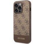 Pouzdro Guess 4G Stripe iPhone 14 Pro hnědé – Sleviste.cz