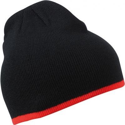 Myrtle Beach beanie with Contrasting Border Černá červená – Hledejceny.cz