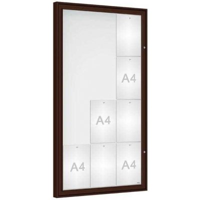 PROCITY Venkovní vitrína Classique, 12 x A4, plexi, hnědá – Zboží Živě