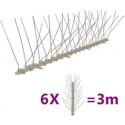 VidaXL 4řadové plastové hroty proti ptákům a holubům sada 6 ks 3 m 11461.170233 – Sleviste.cz
