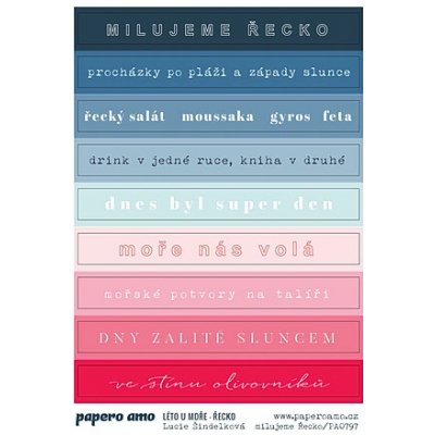 PAPERO AMO ♥ Samolepky - LÉTO U MOŘE / Milujeme Řecko – Zboží Živě