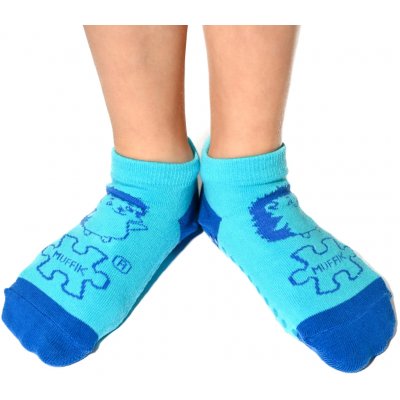 MUFFIK bavlněné ponožky protiskluzové modré – Sleviste.cz