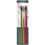 Swissdent Colours Set černý červený modrý sada zubních kartáčků soft medium 3 ks – Zboží Dáma