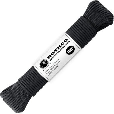 ROTHCO Šňůra PARACORD polyester 550LB 30m 4mm ČERNÁ