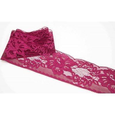 Silonová krajka - vínovo růžová - šířka 7 cm – Hledejceny.cz