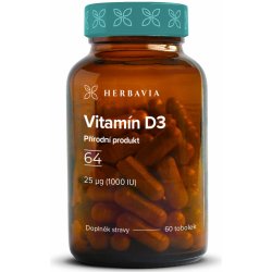 Herbavia Vitamín D3 přírodní produkt 60 kapslí