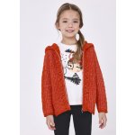 Mayoral svetr rozepínací s kapucí tmavě lososový – Zboží Dáma