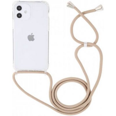 Pouzdro SES Průhledné silikonové ochranné se šňůrkou na krk Apple iPhone 13 Pro - zlaté – Zboží Mobilmania