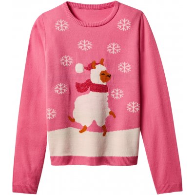 Esmara vánoční svetr s LED efektem a hudbou růžová – Zboží Dáma