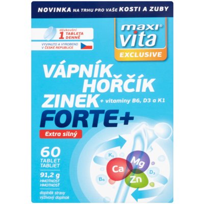 Maxivita Exclusive Vápník hořčík zinek Forte+ 60 tablet 91,2 g – Hledejceny.cz