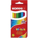 Kores Pastelky voskové 12 ks trojhranné pr. 10 mm – Hledejceny.cz