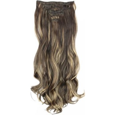 Clip in příčesek - hnědý s melírem vlnitý 8AH18 – Hledejceny.cz