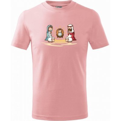 Ježíšek v jesličkách tričko dětské bavlněné růžová