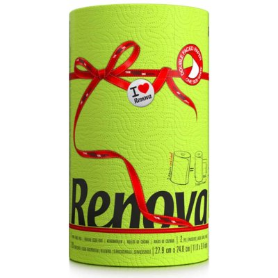 RENOVA Papírové kuchyňské utěrky zelené 2vrstvé, 1 role – Zboží Dáma