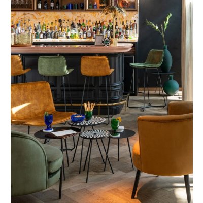 J-Line by Jolipa Barchair Isabel Green samet zelená – Zboží Mobilmania