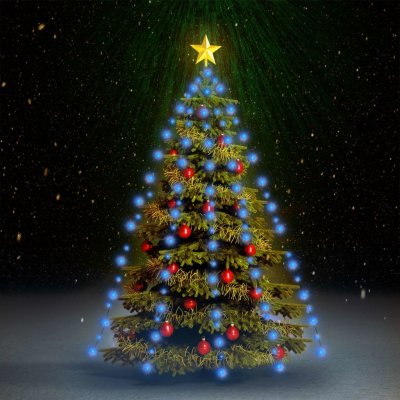 vidaXL Světelná síť na vánoční stromek se 180 LED diodami modrá 180 cm
