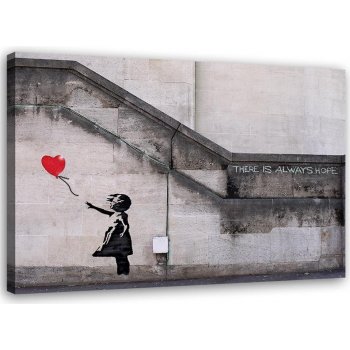 Gario Obraz na plátně Banksy nástěnná malba dívka s balónem Rozměry: 60 x 40 cm