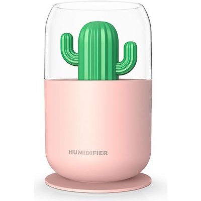 Humidifier Aroma difuzér Kaktus růžový 300 ml – Hledejceny.cz