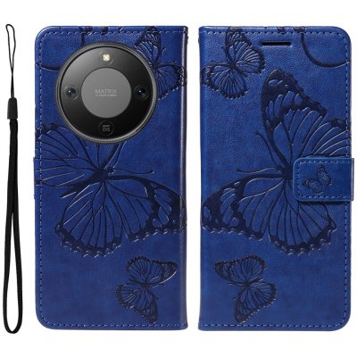Big Butterfly knížkové pouzdro na Honor Magic 8 Lite 5G - modré – Hledejceny.cz