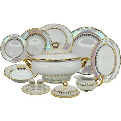 Royal Czech Porcelain Elegantní jídelní souprava s dekorem Praha 27 ks