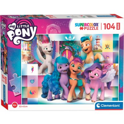 CLEMENTONI My Little Pony: Veselá parta MAXI 104 dílků – Zboží Mobilmania