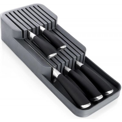 VILDE Organizér na nože, až na 18 nožů, plastový šedý - 39 x 14,5 x 7,5 cm – Sleviste.cz