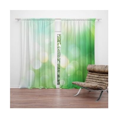 Sablio Závěs Zelená abstrakce: 2ks 140x250cm – Hledejceny.cz