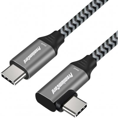 Premiumcord ku31cu05 USB-C zahnutý USB 3.2 GEN 2, 3A, 60W, 20Gbit/s, 0,5m