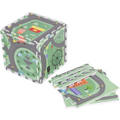 Ecotoys Velká pěnová puzzle podložka pro děti město 90,5 × 90,5 cm 21 ks – Sleviste.cz